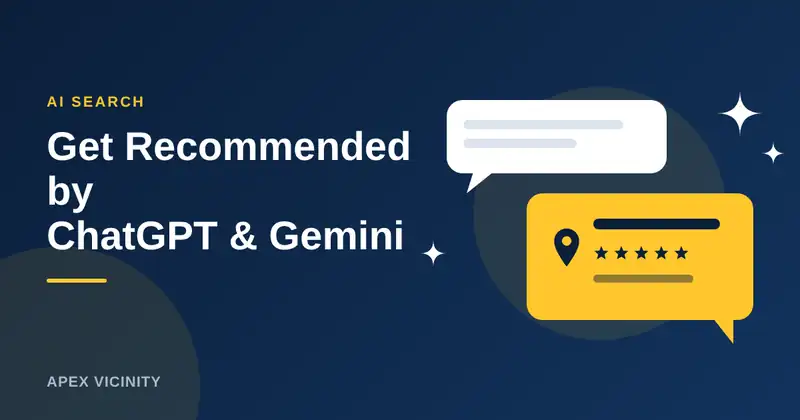 Blog header graphic reading Get Recommended by ChatGPT and Gemini
